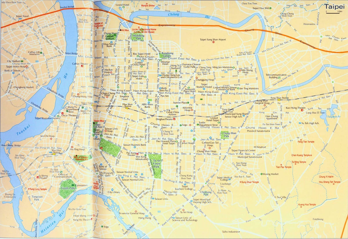 Карта улиц Тайбэя