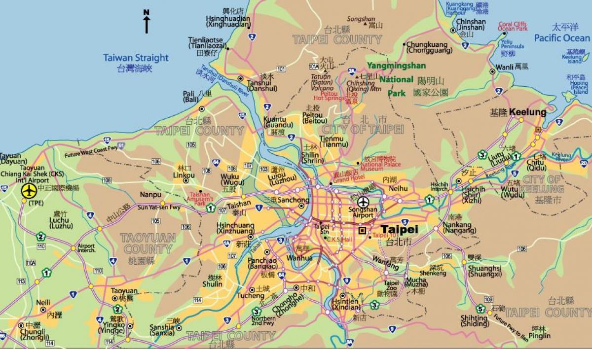 Карта аэропортов Тайбэя